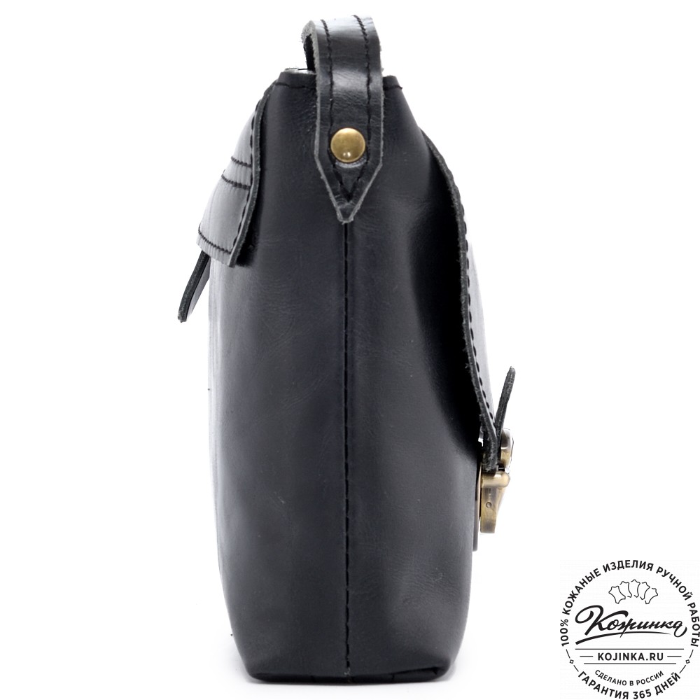  Кожаная сумка "Калифорния Нью" (чёрная)